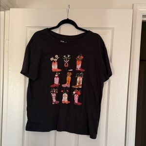 Black Graphic Short Sleeve Tee